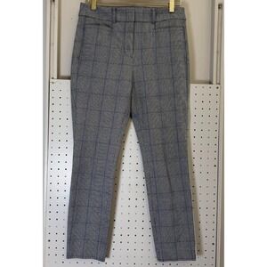 Loft High-Waist Skinny Pants Women's 4 Petite Gray Glen Plaid Classic‎ Career